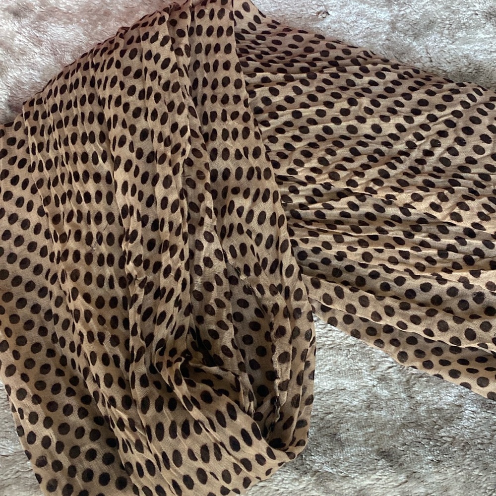 Scarf Brown Cream Dots 70x40 LOVELY